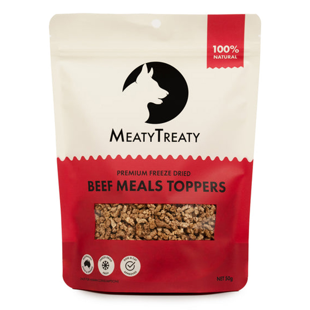 MeatyTreaty Premium Freeze Dried Beef Meals Toppers for Dogs