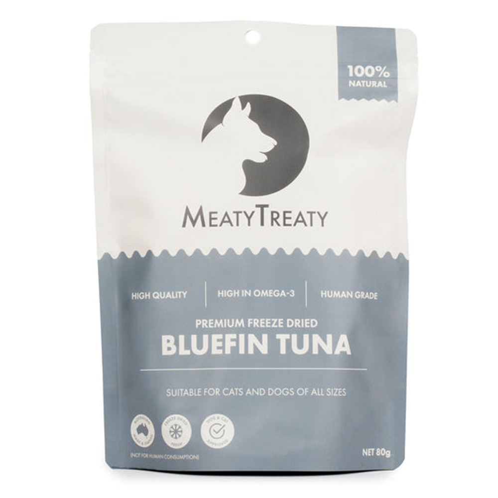 MeatyTreaty Premium Freeze Dried Bluefin Tuna for Cats and Dogs