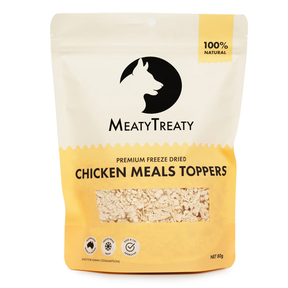MeatyTreaty Premium Freeze Dried Chicken Meals Toppers for Dogs