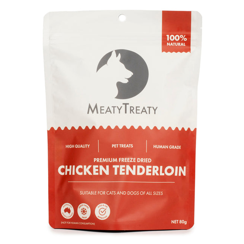 MeatyTreaty Premium Freeze Dried Chicken Tenderloin for Cats and Dogs