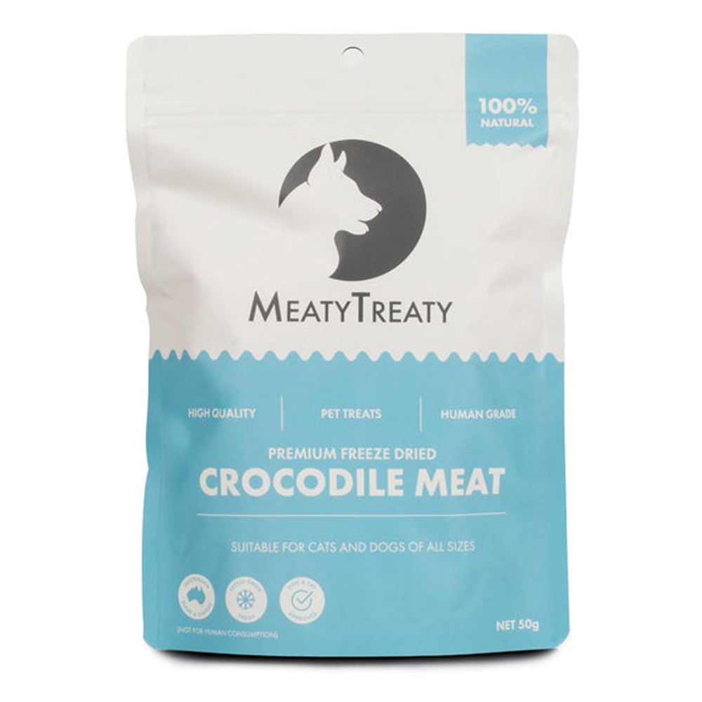 MeatyTreaty Premium Freeze Dried Crocodile Meat for Cats and Dogs