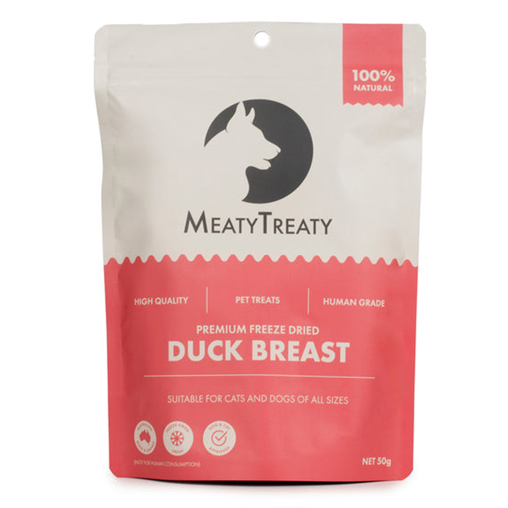 MeatyTreaty Premium Freeze Dried Duck Breast for Cats and Dogs