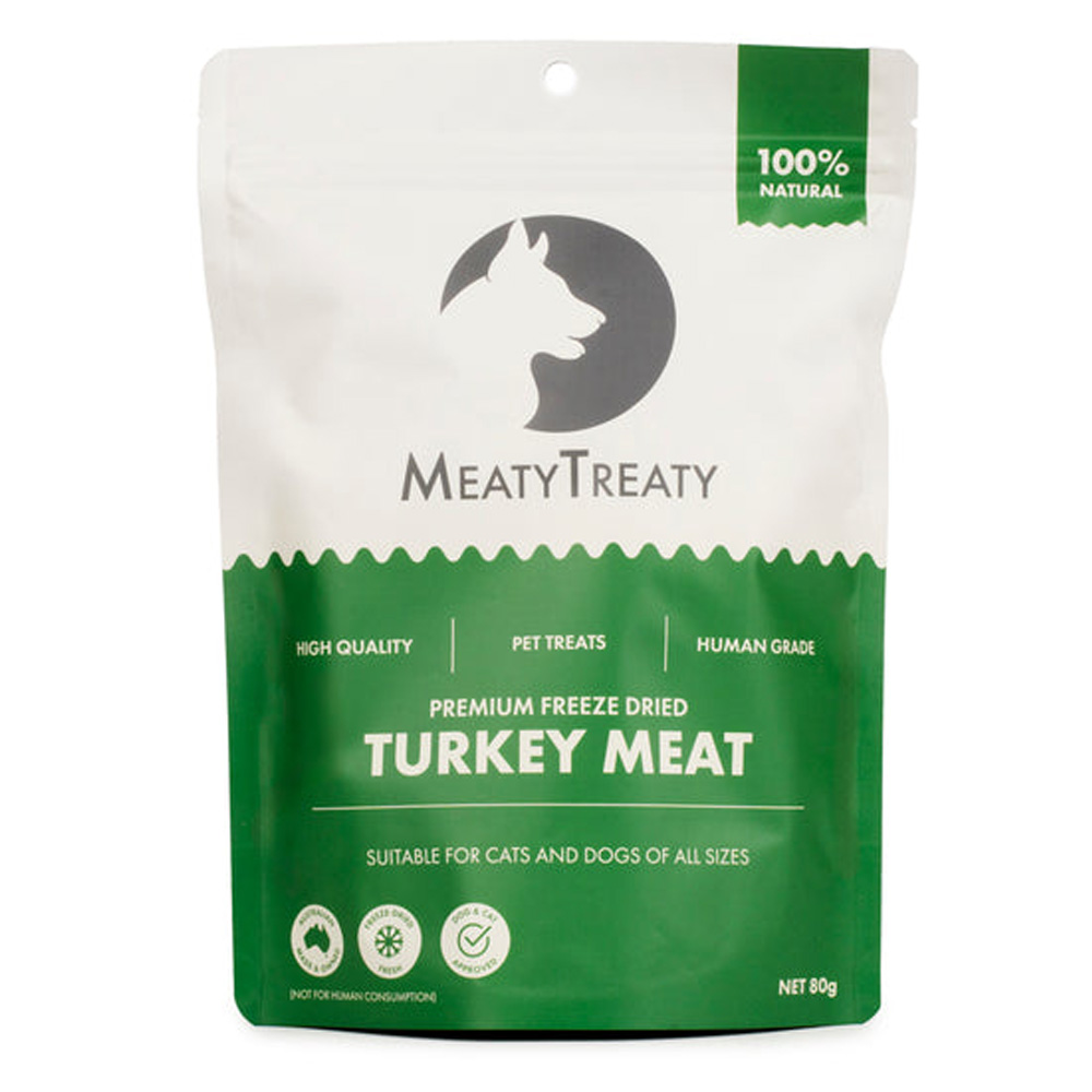 MeatyTreaty Premium Freeze Dried Turkey Meat for Cats and Dogs