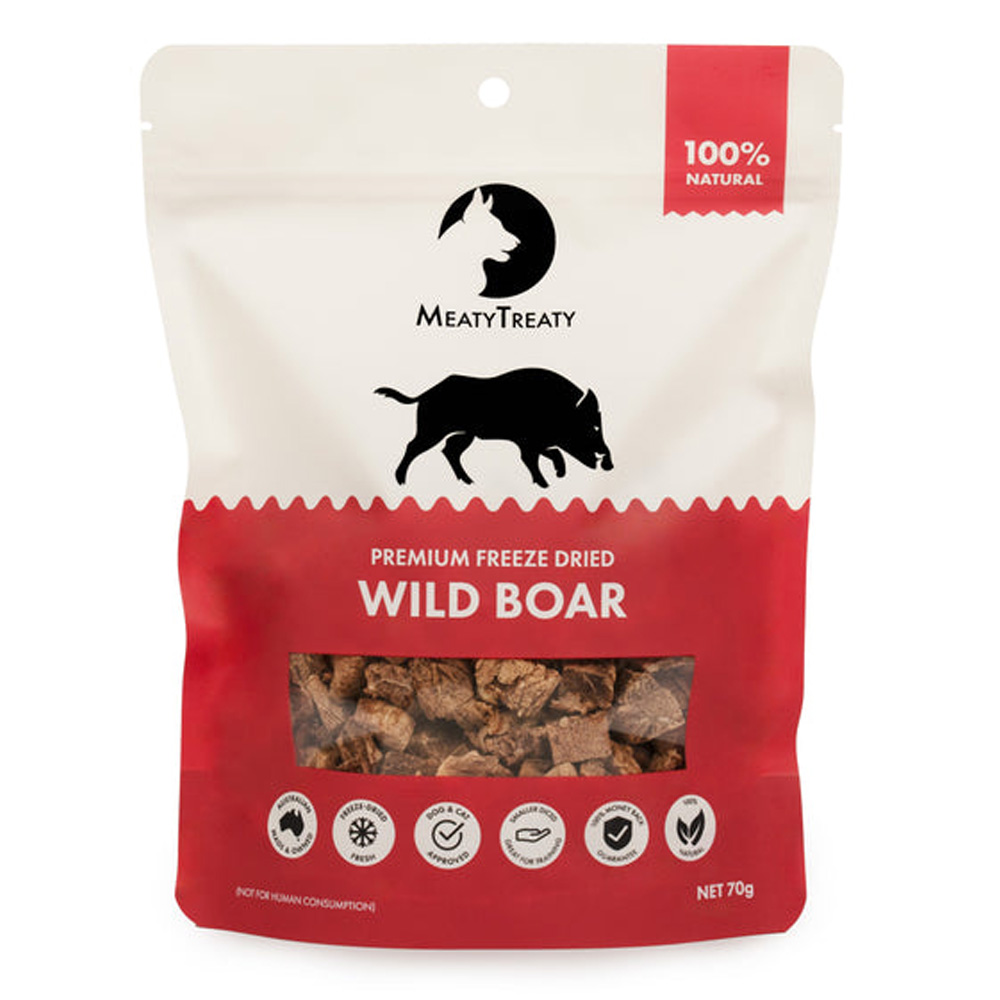 MeatyTreaty Premium Freeze Dried Wild Boar for Dogs