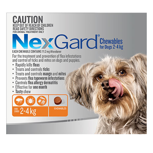 Nexgard Chewables For Very Small Dogs (2 - 4 Kg) Orange