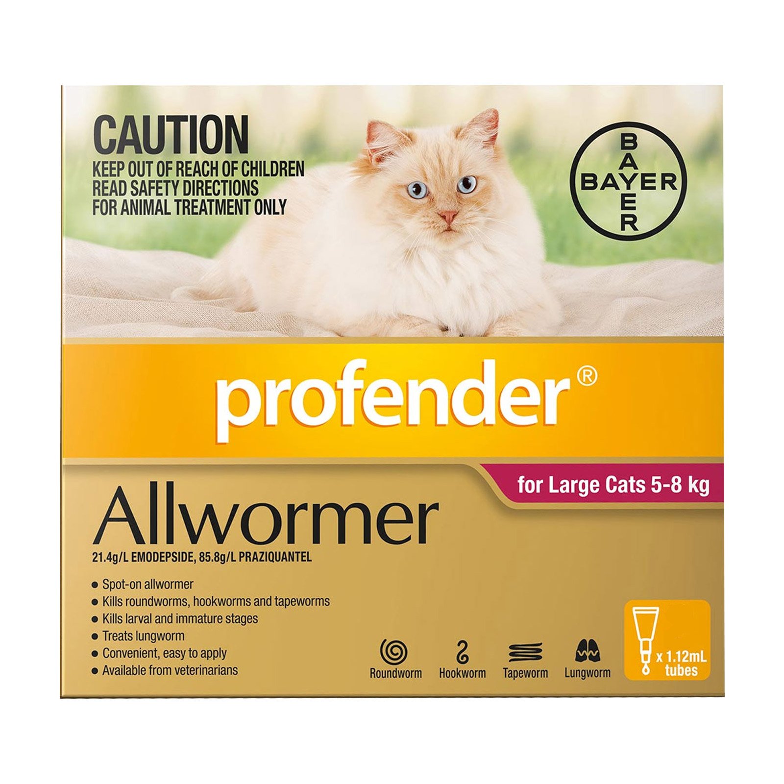 Profender Allwormer For Large Cats 5 To 8Kgs (Red)